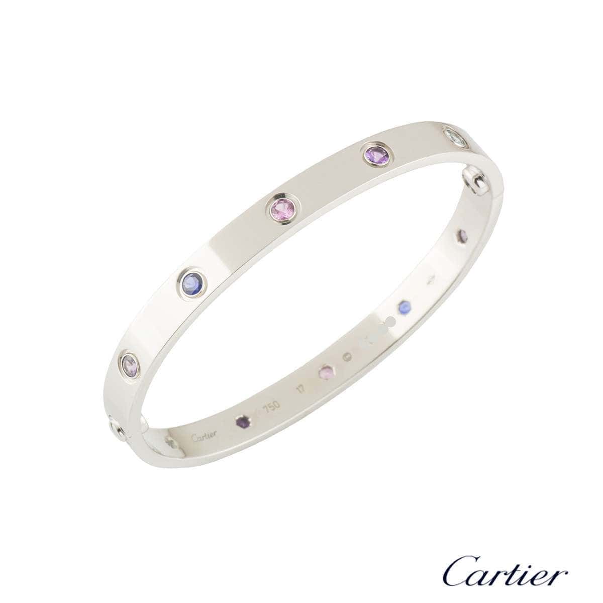 cartier love bangle coloured stones